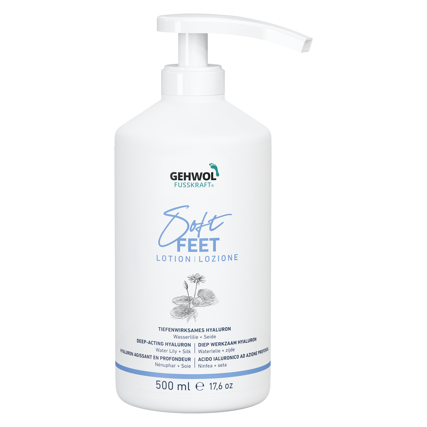 Лосьон Водяная лилия и шелк Fusskraft Soft Feet Lotion Gehwol 500 мл