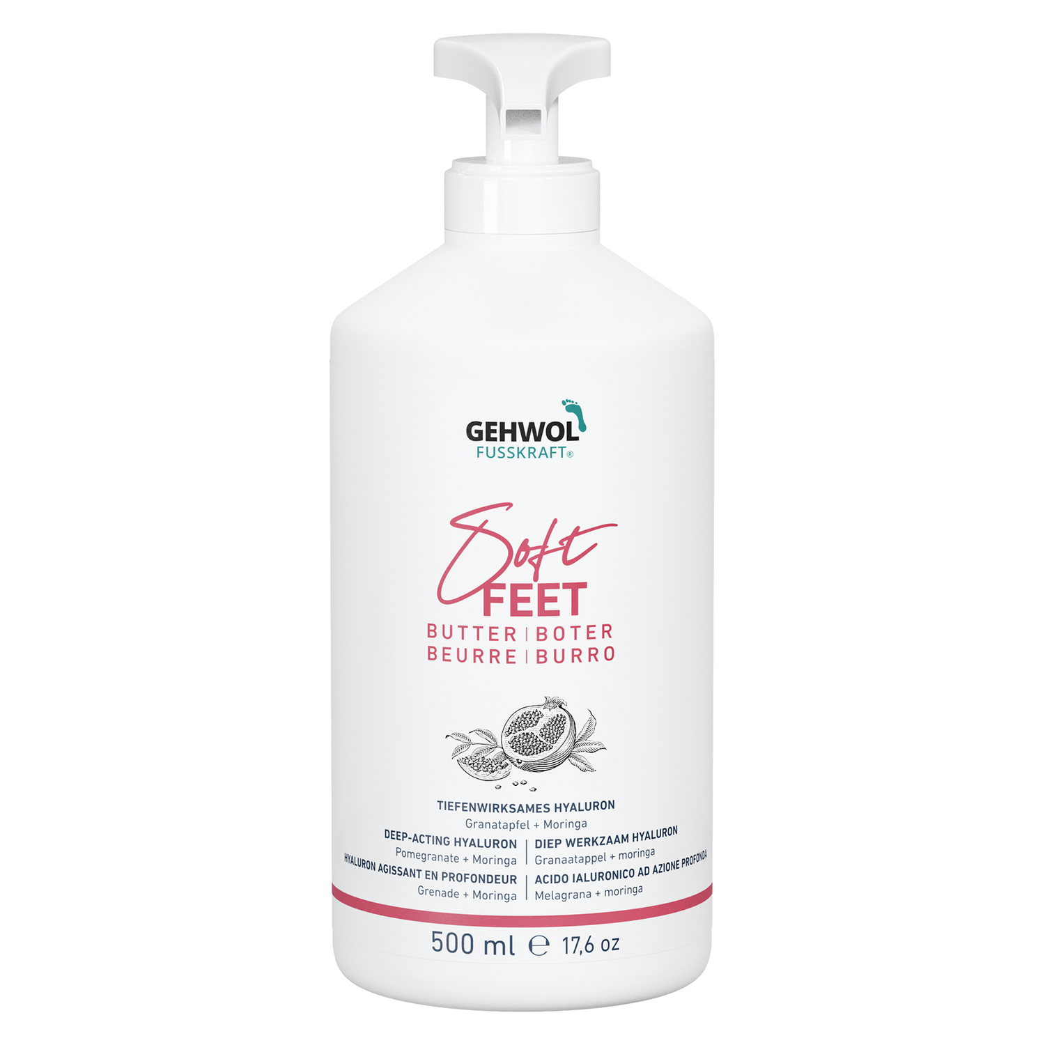 Крем-баттер для ног Fusskraft Soft Feet Butter Гранат и моринга Gehwol 500 мл