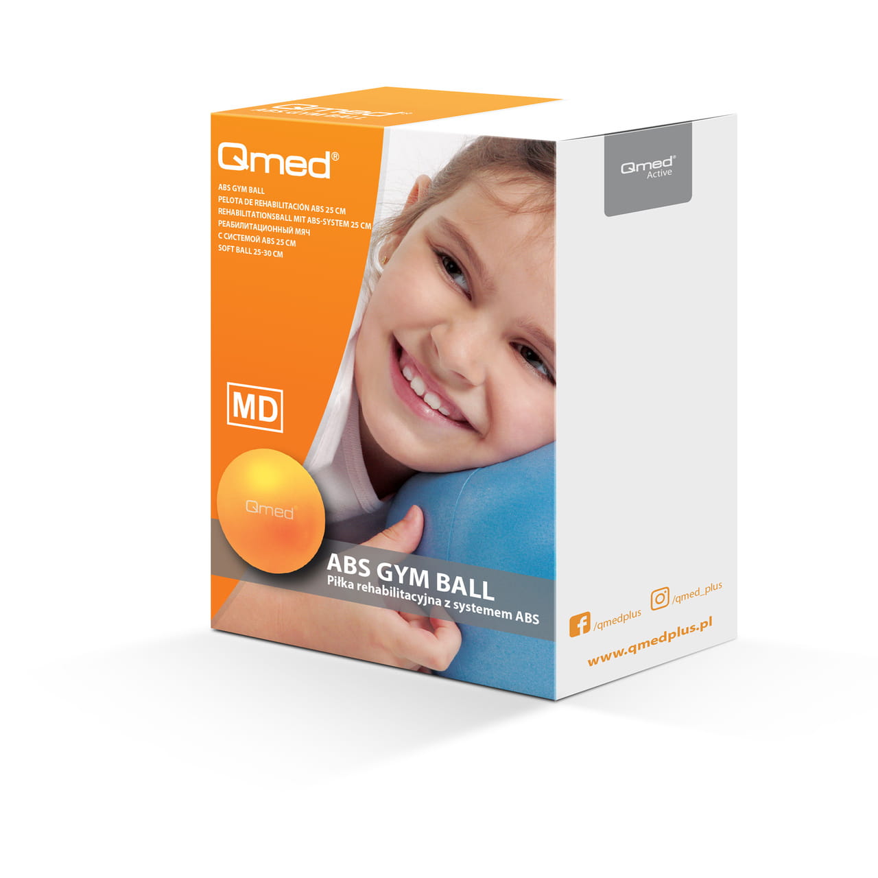 Фітбол 25 см з системою ABS та помпою Qmed ABS Gym Ball