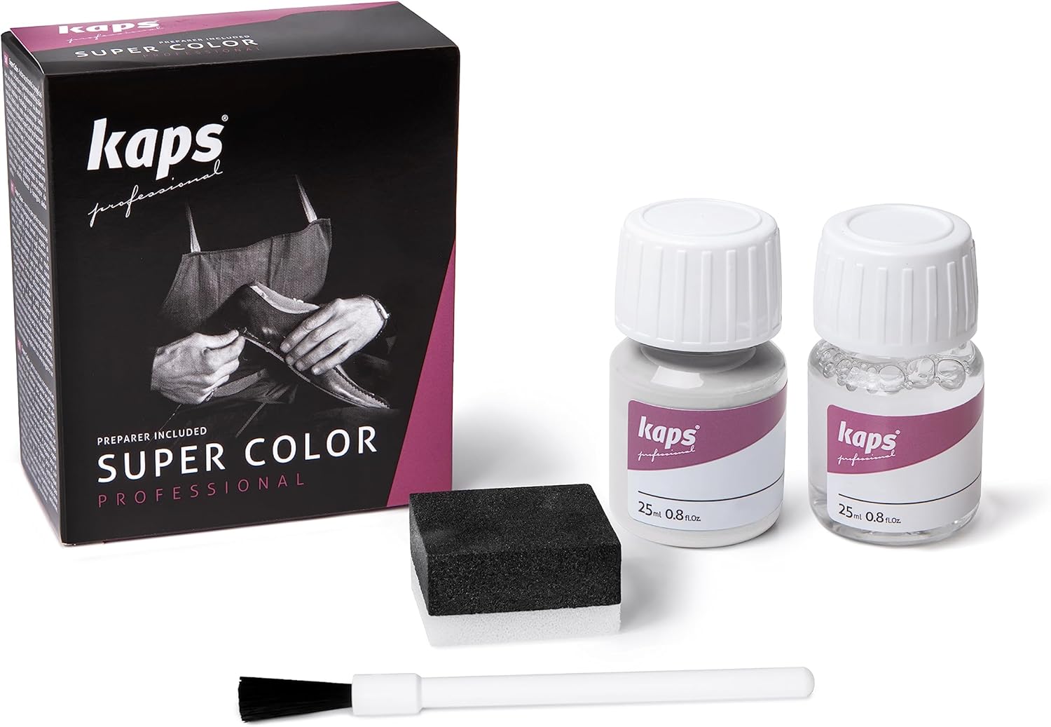 Краска для обуви со средством подготовки к покраске Kaps Super Color + Preparer 25 ml