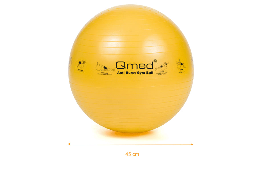 Фітбол 45 см з системою ABS та помпою Qmed ABS Gym Ball Жовтий