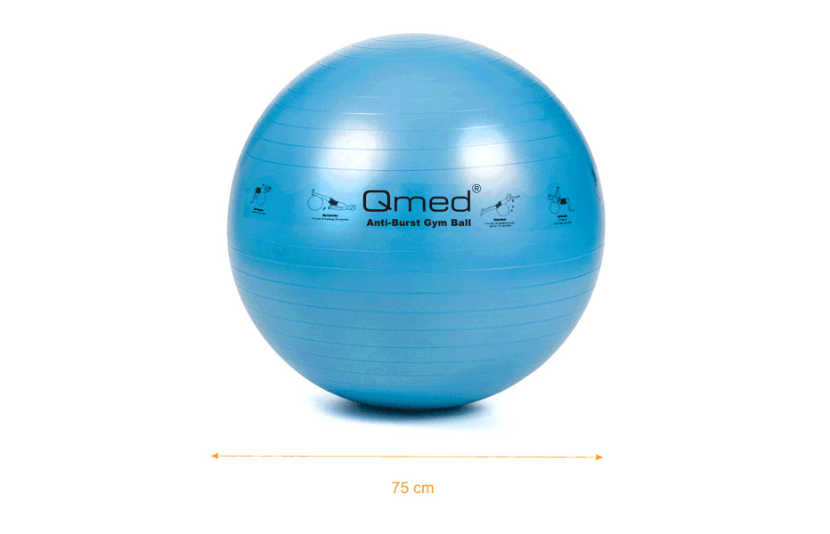 Фітбол 75 см з системою ABS та помпою Qmed ABS Gym Ball Синій