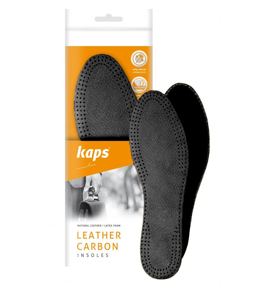 Кожаные стельки для обуви, черные Kaps Leather Carbon Black