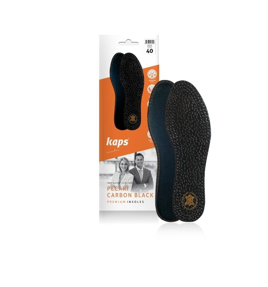 Кожаные стельки для обуви, черные Kaps Pecari Carbon Black
