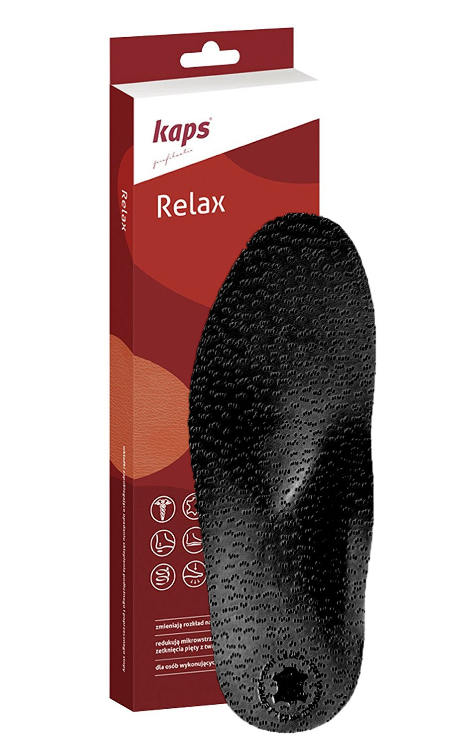 Ортопедические стельки для взрослых черные Kaps Relax Black