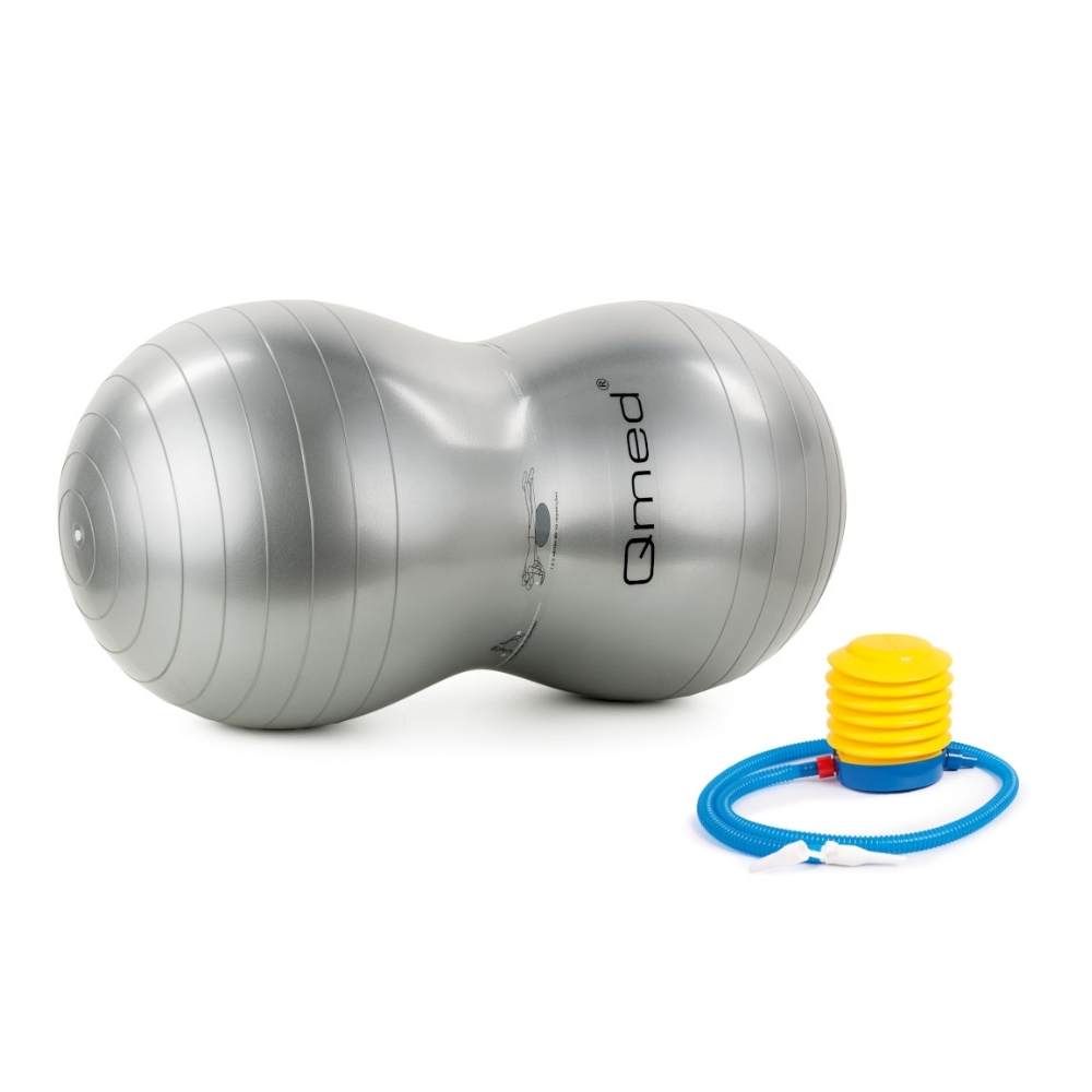 Фітбол арахіс з системою ABS та помпою Qmed ABS Gym Ball Сірий