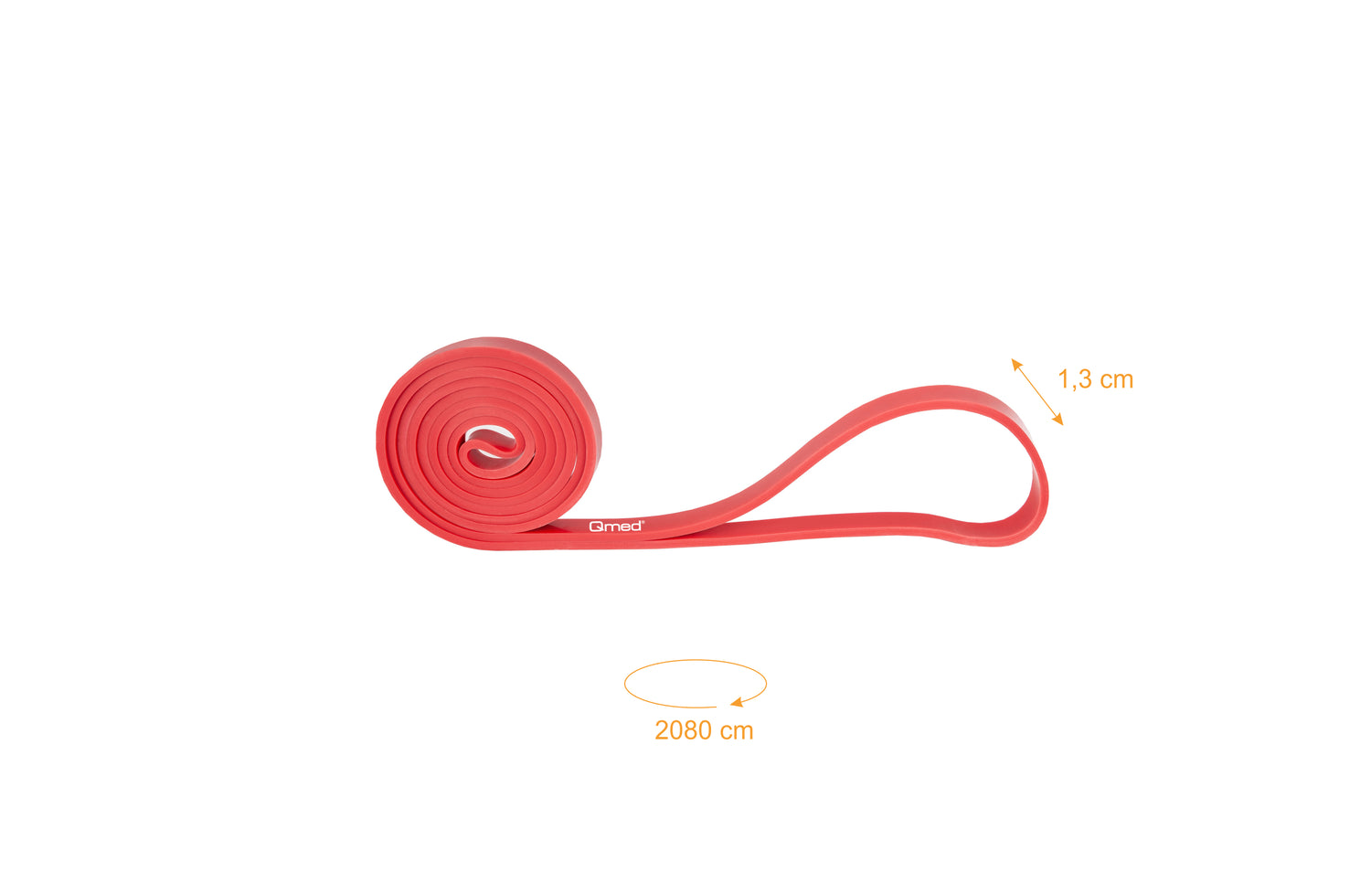 Лента-эспандер Qmed Resistance Band, красная (сопротивление 7-16 кг)