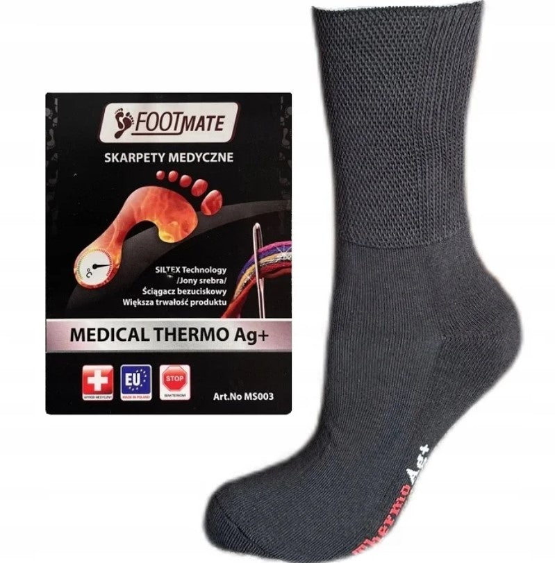 Диабетические медицинские носки утепленные с серебром FootMate Medical Thermo AG +
