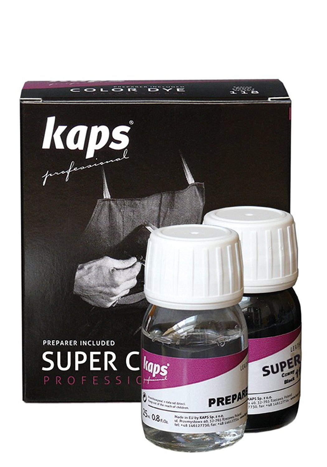 Краска для обуви со средством подготовки к покраске Kaps Super Color + Preparer 25 ml