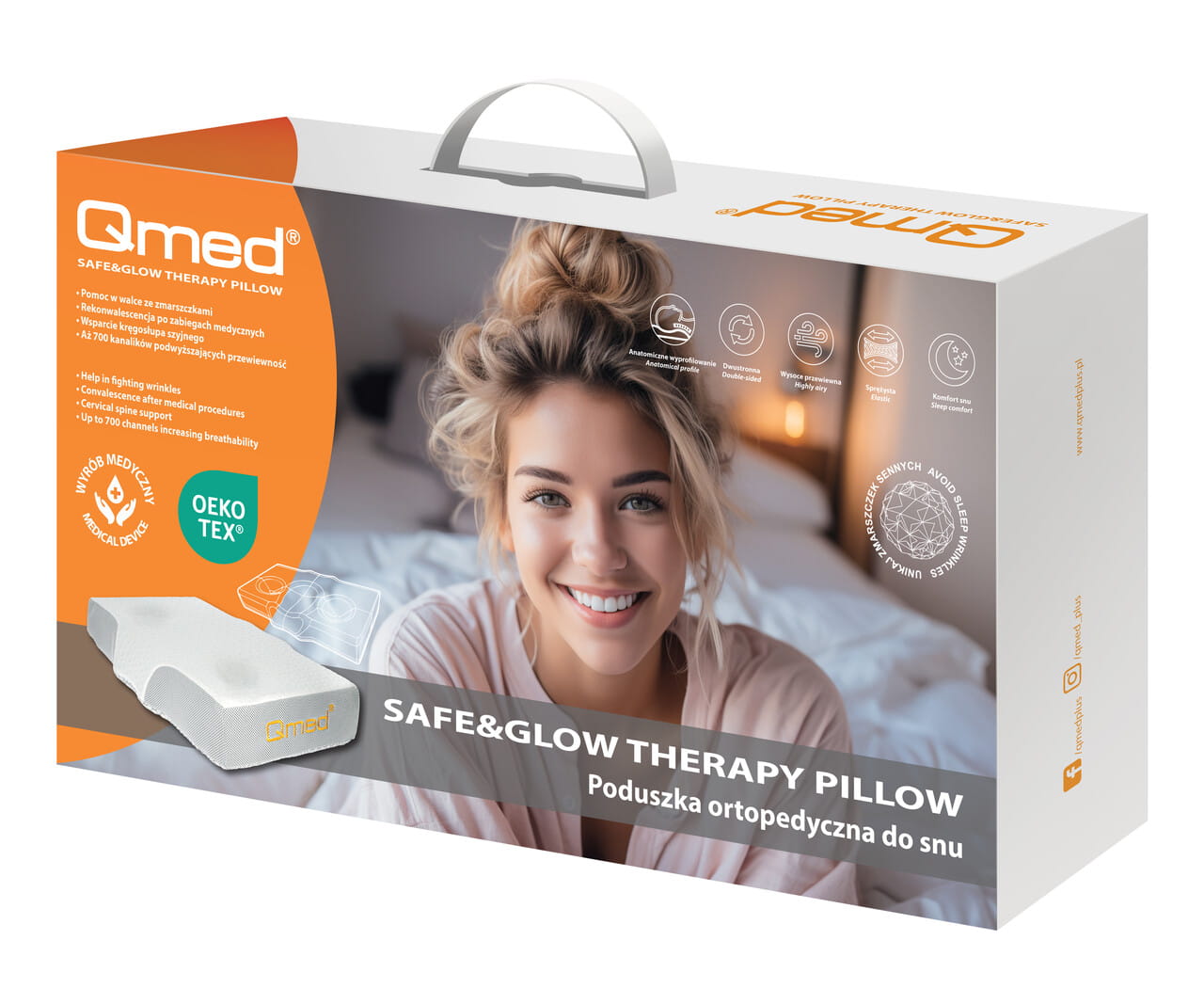 Ортопедична подушка від зморшок сну Qmed Safe&Glow Therapy Pillow