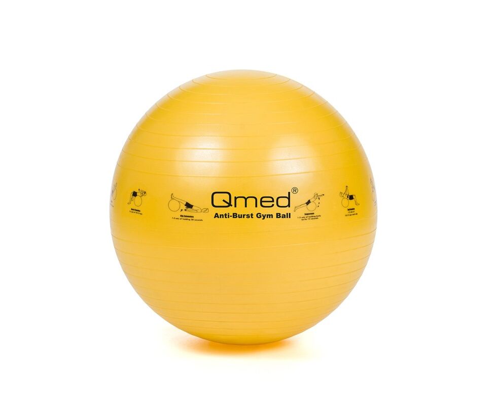 Фітбол 45 см з системою ABS та помпою Qmed ABS Gym Ball Жовтий