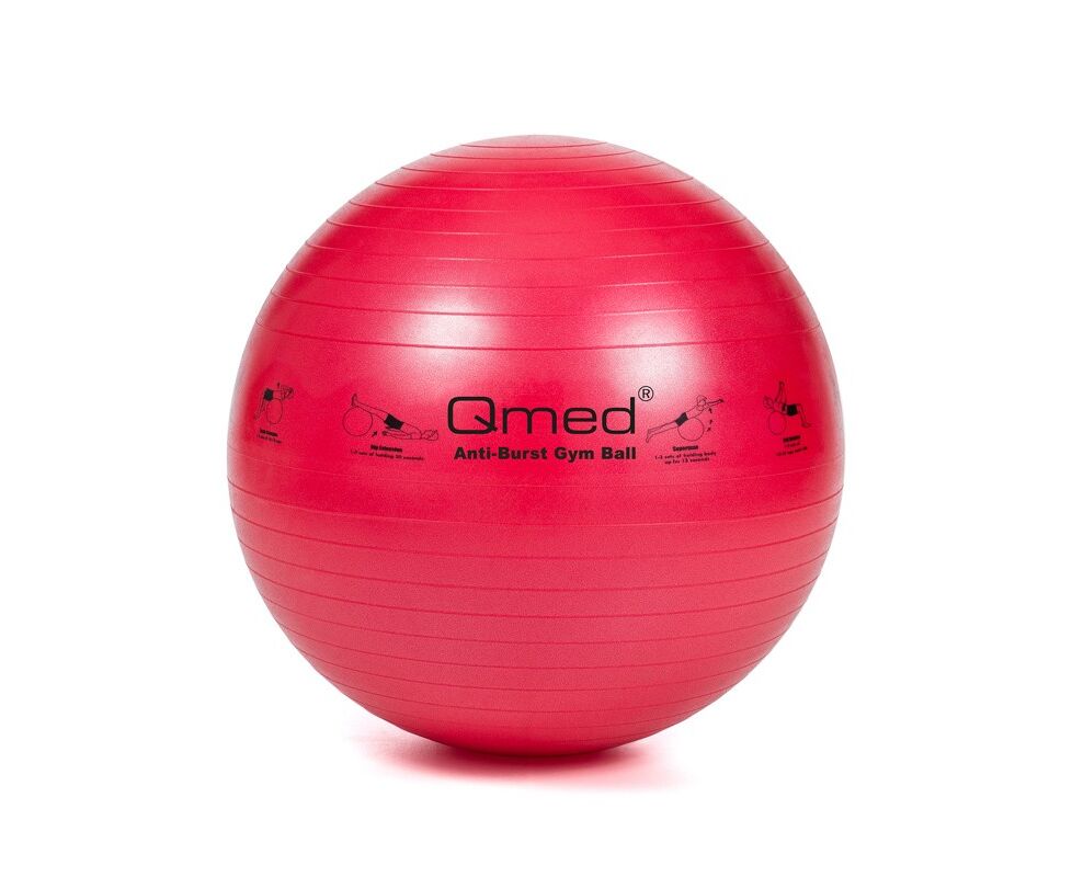 Фітбол 55 см з системою ABS та помпою Qmed ABS Gym Ball Червоний