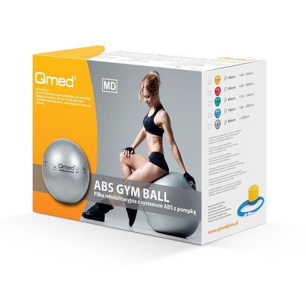 Фитбол 45 см с системой ABS и насосом Qmed ABS Gym Ball Желтый 10098 фото