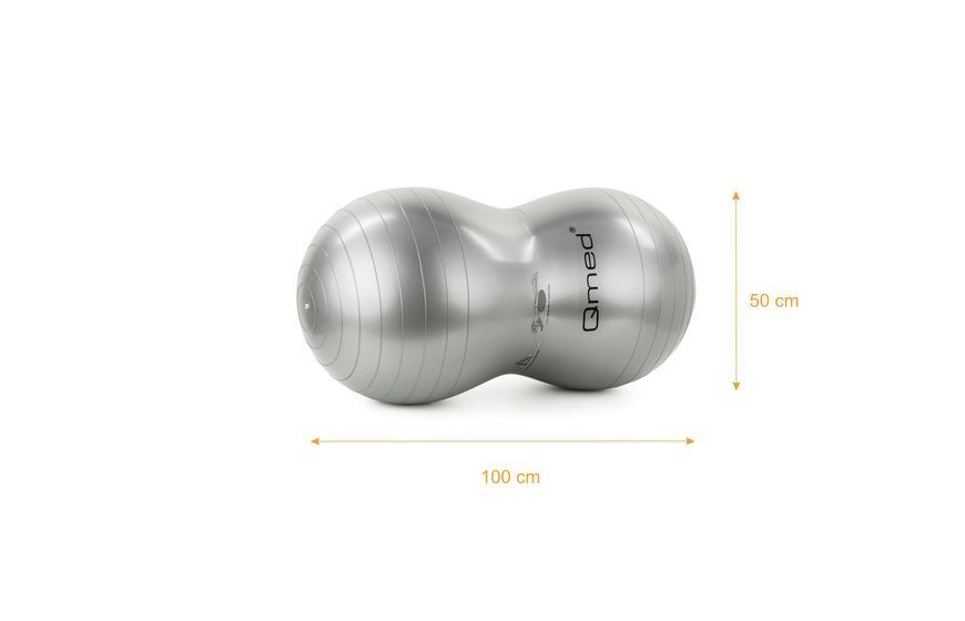 Фітбол арахіс з системою ABS та помпою Qmed ABS Gym Ball Сірий 10086 фото