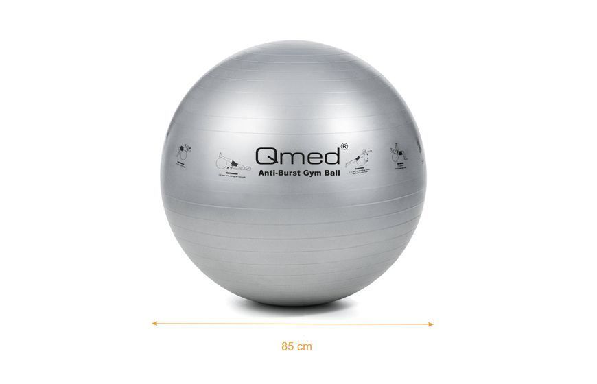 Фитбол 85 см с системой ABS и насосом Qmed ABS Gym Ball Серый 10090 фото