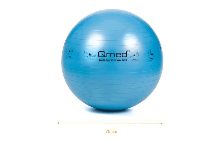 Фитбол 75 см с системой ABS и насосом Qmed ABS Gym Ball Синий 10093 фото